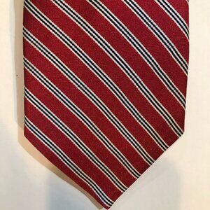 BROOKS BROTHER Silk Red & White Thin Stripes Design Tie BRAND NEW